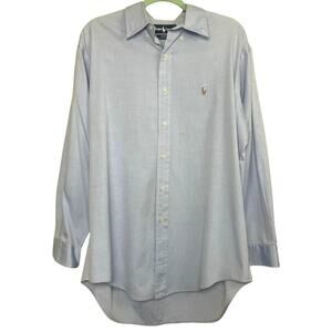Ralph Lauren Men's Yarmouth 100% Cotton Light Blue Long Sleeve Button Up 16-33